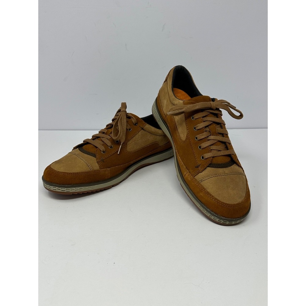 Cushe Mellow Sonny Mens Sz 8 Leather Lace Up Sneakers Shoes Brown Tan P7